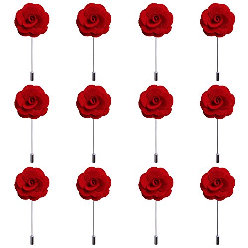 Algopix Similar Product 4 - RareLove 12pcs Red Lapel Pin Rose