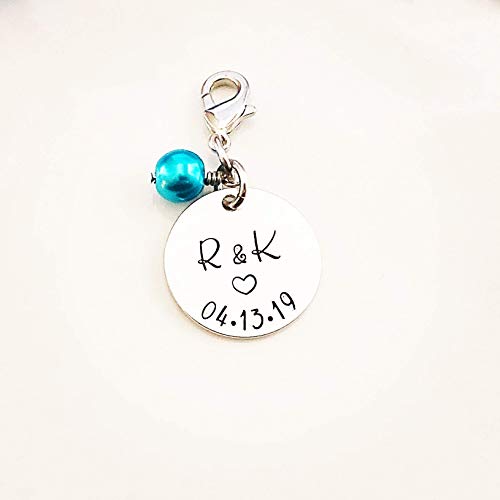 Algopix Similar Product 7 - Personalized Bridal Bouquet Charm