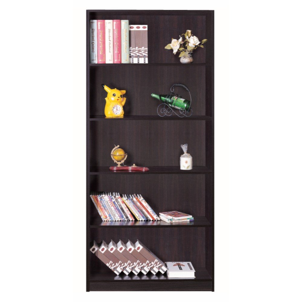 Algopix Similar Product 10 - Spacious Dark Brown Finish Bookcase
