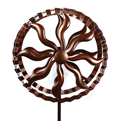 Algopix Similar Product 3 - Fire Wheel Style Kinetic Wind Garden