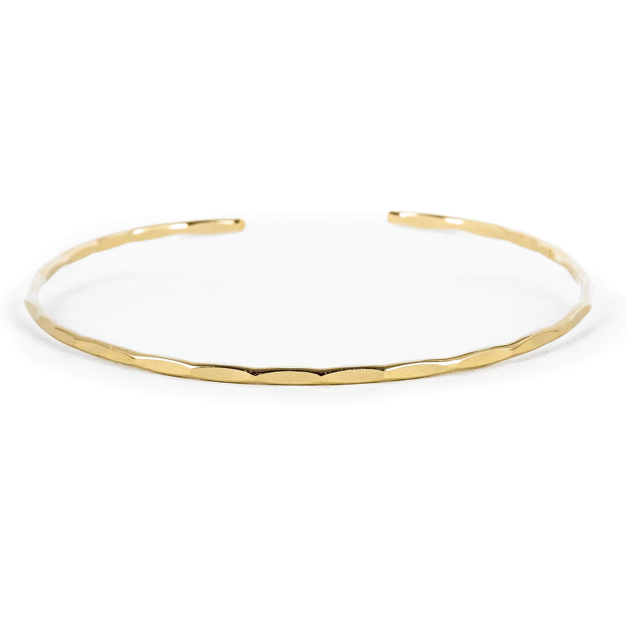 Algopix Similar Product 5 - Thin Hammered Cuff in 14K Gold Fill