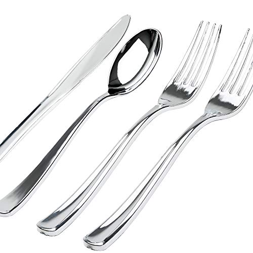 Algopix Similar Product 18 - Silver Plastic Cutlery Set  Knives