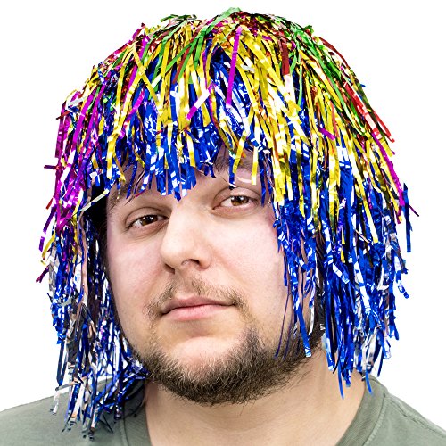 Algopix Similar Product 3 - 6Pack Glam Tinsel Party Wigs Halloween