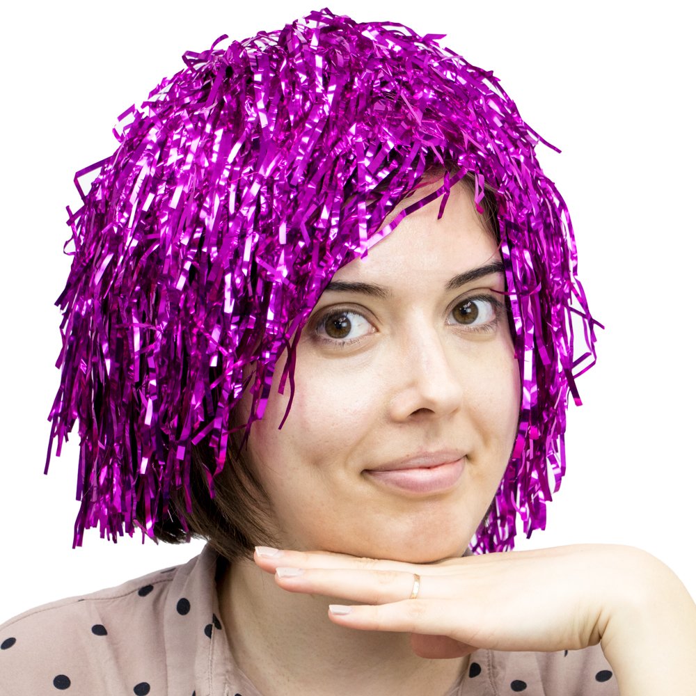 Algopix Similar Product 4 - 6Pack Glam Tinsel Party Wigs Halloween