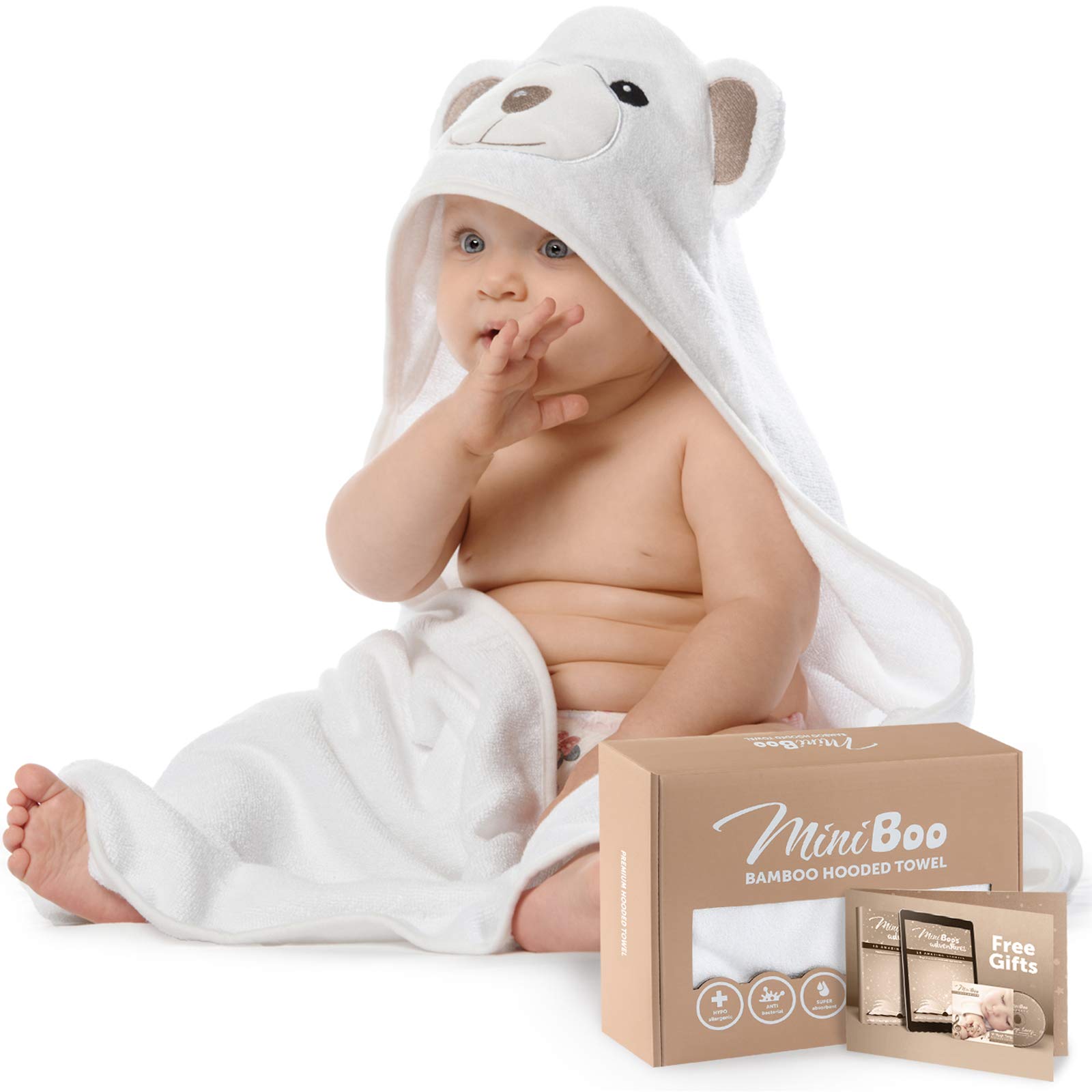 Algopix Similar Product 8 - MINIBOO Hooded Baby Towels for Newborn
