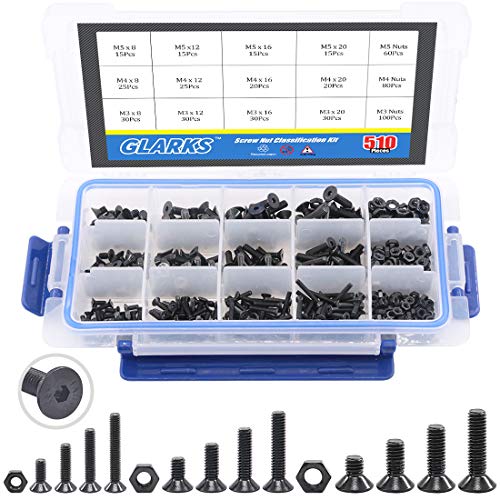 Algopix Similar Product 20 - Glarks 510Pcs Metric M3 M4 M5 Alloy