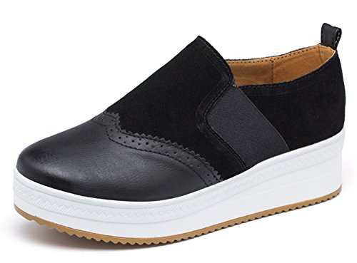 Algopix Similar Product 19 - UNN Women Slip On Platform Suede Penny