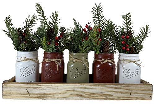 Algopix Similar Product 16 - HOLIDAY Centerpiece Mason JARS in Wood