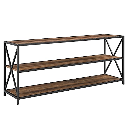 Algopix Similar Product 8 - Walker Edison 2 Shelf Industrial Wood