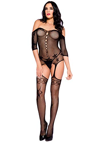 Algopix Similar Product 15 - Music Legs Star Shape Fishnet Suspender