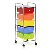 Algopix Similar Product 16 - Furinno Wayar 5-Drawer Trolley, Rainbow