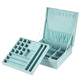 Algopix Similar Product 18 - Jewelry Box 2 Layers Lint Jewelry