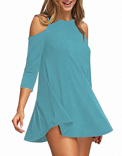 Algopix Similar Product 6 - Afibi Womens Cold Shoulder 34 Sleeve