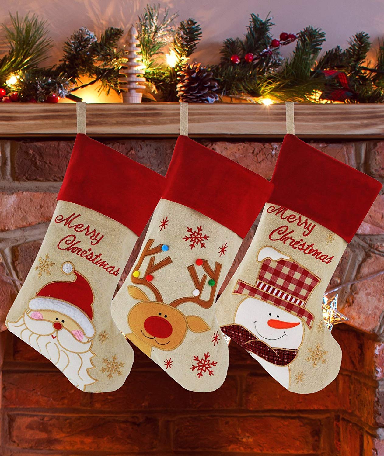 Algopix Similar Product 7 - DEJU Christmas Stockings Set of 3