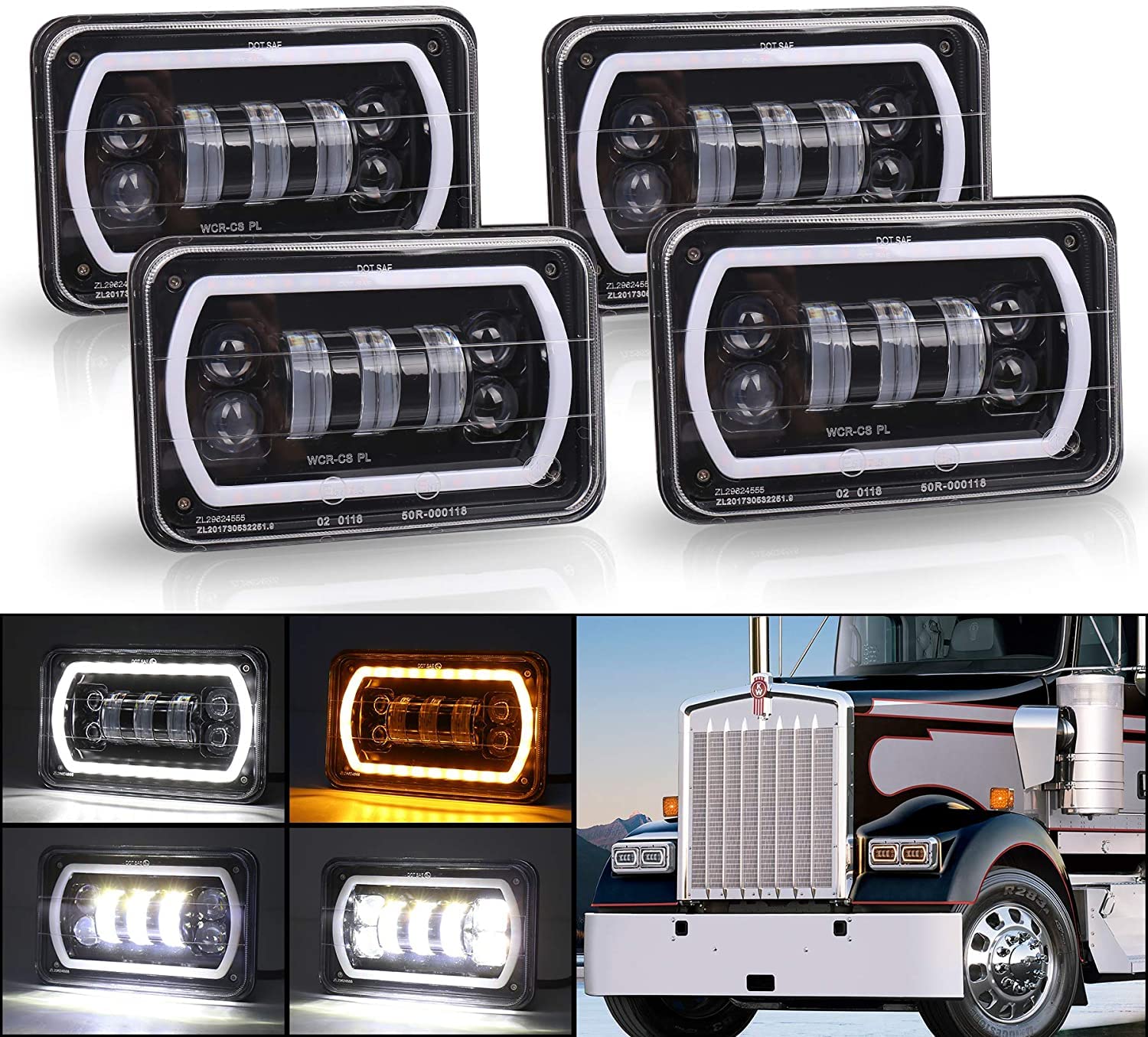 Algopix Similar Product 1 - MOVOTOR Off Road 4x6 Led Headlights