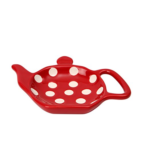Algopix Similar Product 8 - Dexam Polka Dot Tea Bag Holder Claret