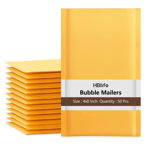 Algopix Similar Product 10 - HBlife 50Pcs Bubble Mailers 4x8 Inches