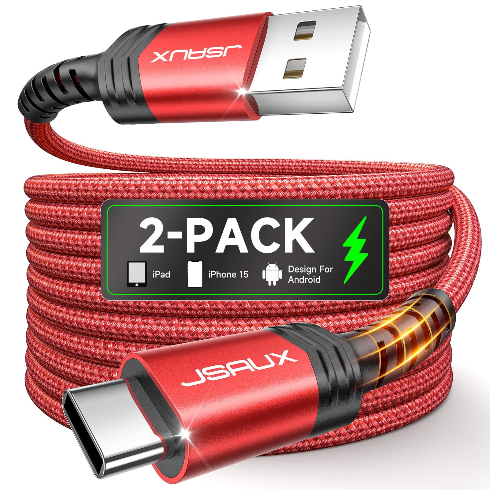 Algopix Similar Product 1 - JSAUX USB C Cable 2Pack 66ft USB A