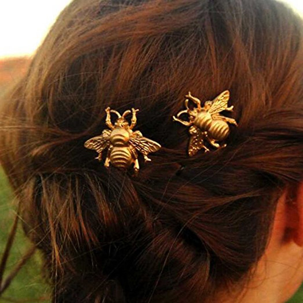Algopix Similar Product 4 - Jovono Bee Barrettes Gold Honeybee