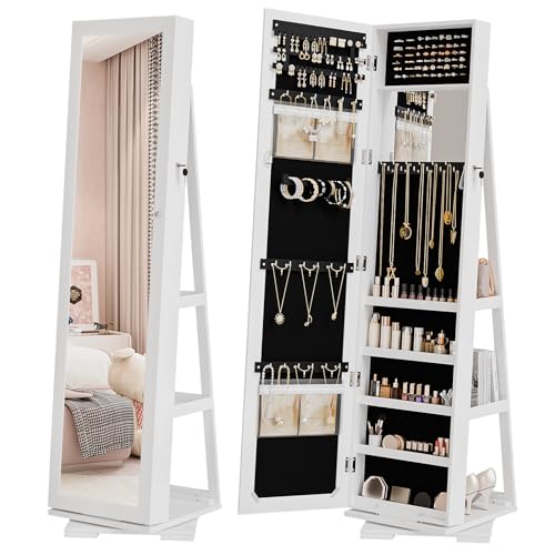 Algopix Similar Product 10 - Bonnlo Jewelry Armoire with 360