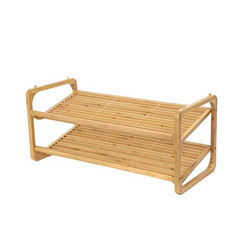 Algopix Similar Product 2 - Compactor Bamboo 2 Shelf Stackable Shoe