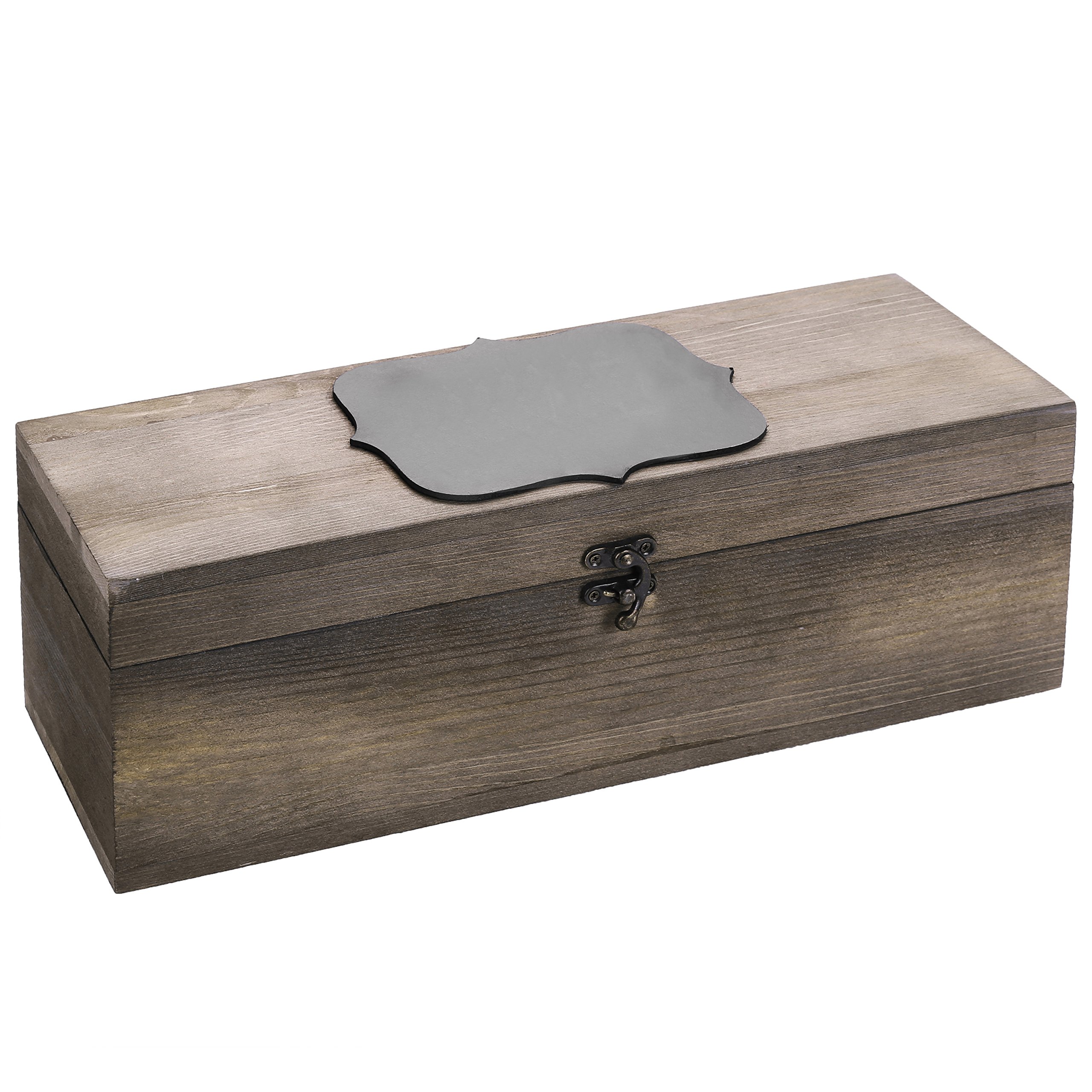 Algopix Similar Product 15 - MyGift Rustic Burnt Solid Wood Wine