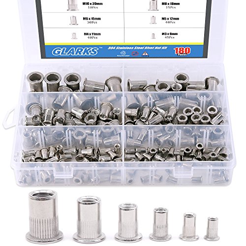 Algopix Similar Product 1 - Glarks 180Pcs 304 Stainless Steel M3 M4