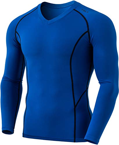 Algopix Similar Product 4 - TSLA Mens Thermal VNeck Long Sleeve