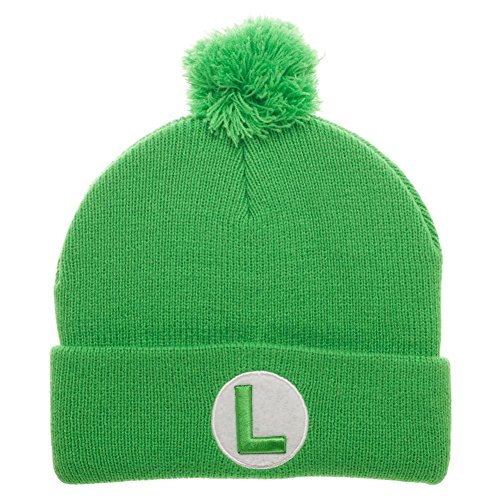 Algopix Similar Product 16 - Bioworld Super Mario Luigi POM Beanie