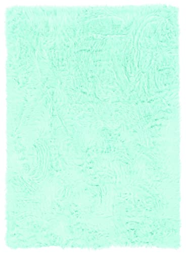 Algopix Similar Product 2 - Linon Faux Sheepskin Blue 3 x 5