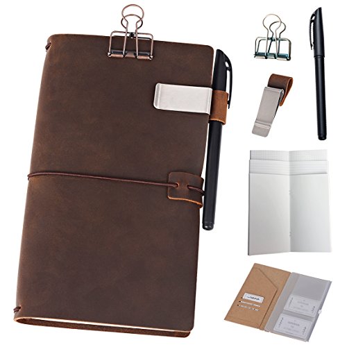 Algopix Similar Product 3 - Refillable Travelers Notebook Leather