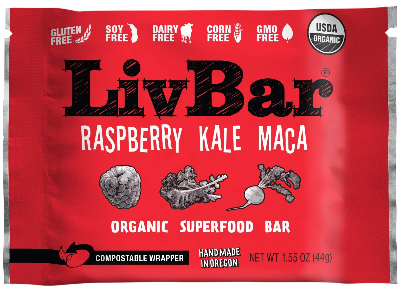 Algopix Similar Product 3 - LivBar  Raspberry Kale Maca Organic