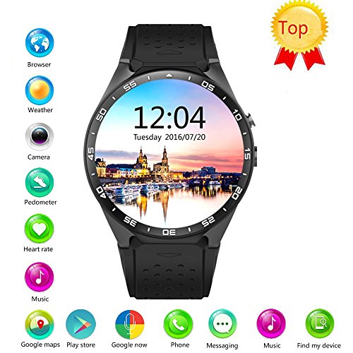 Algopix Similar Product 8 - Efanr KW88 Round Bluetooth Smart Watch