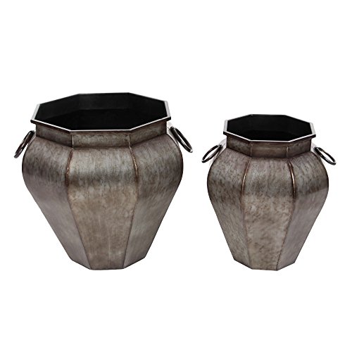 Algopix Similar Product 8 - Benzara Distressed Metal Planter Set