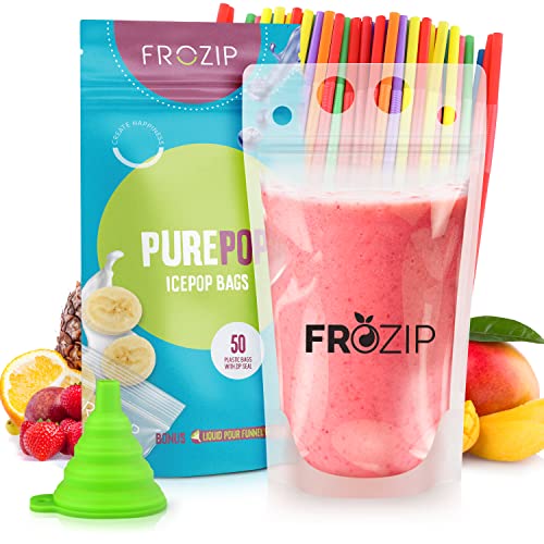 Algopix Similar Product 6 - Frozip 50pcs 16oz Drink Pouches for
