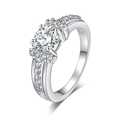 Algopix Similar Product 3 - YAZILIND Women Rings Elegant Platinum
