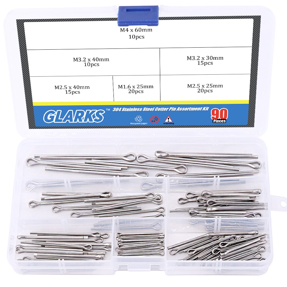 Algopix Similar Product 12 - Glarks 90Pcs 304 Stainless Steel Cotter