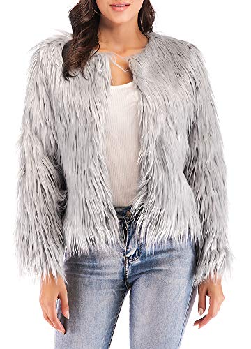 Algopix Similar Product 9 - Anself Womens Shaggy Faux Fur Coat