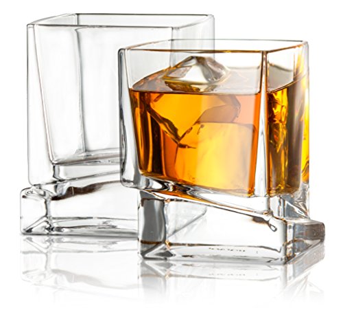 Algopix Similar Product 15 - JoyJolt Carre Square Scotch Glasses