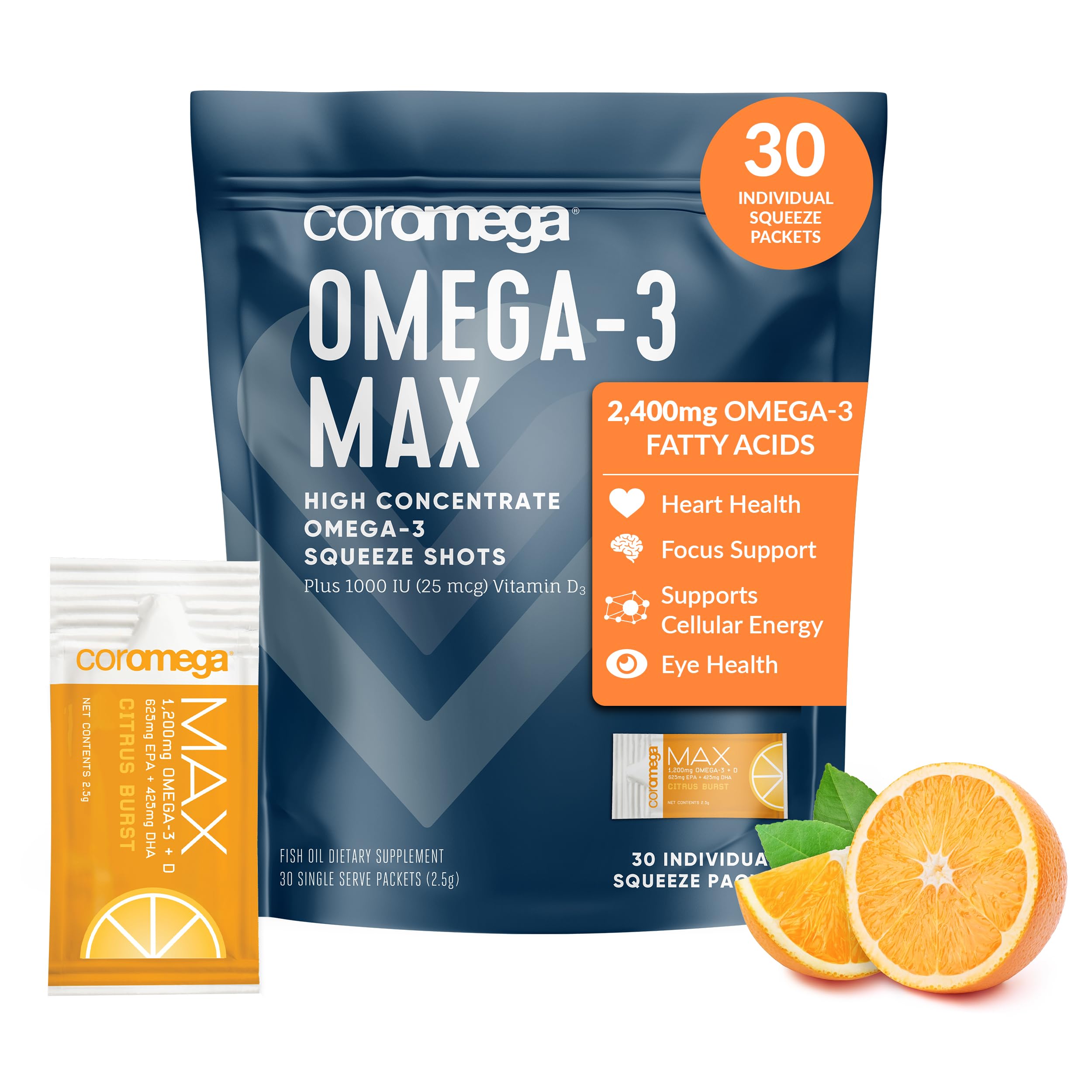 Algopix Similar Product 11 - Coromega MAX 2400mg Omega3 Fish Oil 