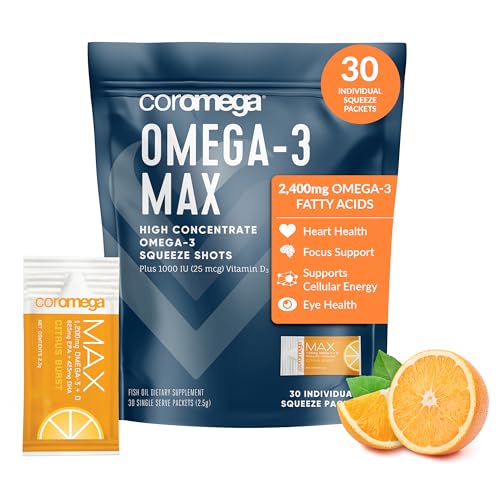 Algopix Similar Product 18 - Coromega MAX 2400mg Omega3 Fish Oil 