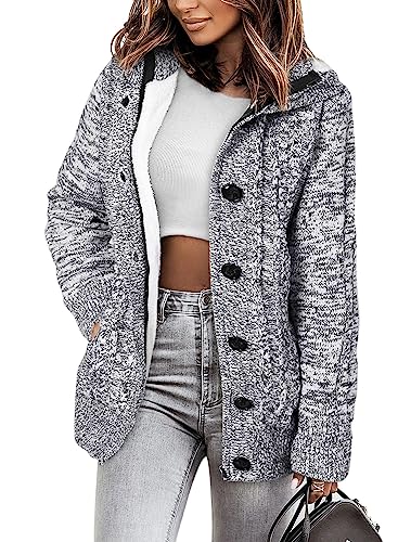 Algopix Similar Product 4 - Sidefeel Womens Cardigan Hooded Fleece