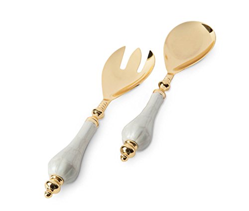 Algopix Similar Product 9 - Peony Salad Serving Set Gold Snow