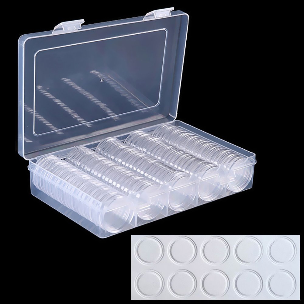 Algopix Similar Product 15 - 100 Counting Plastic Coin Capsules