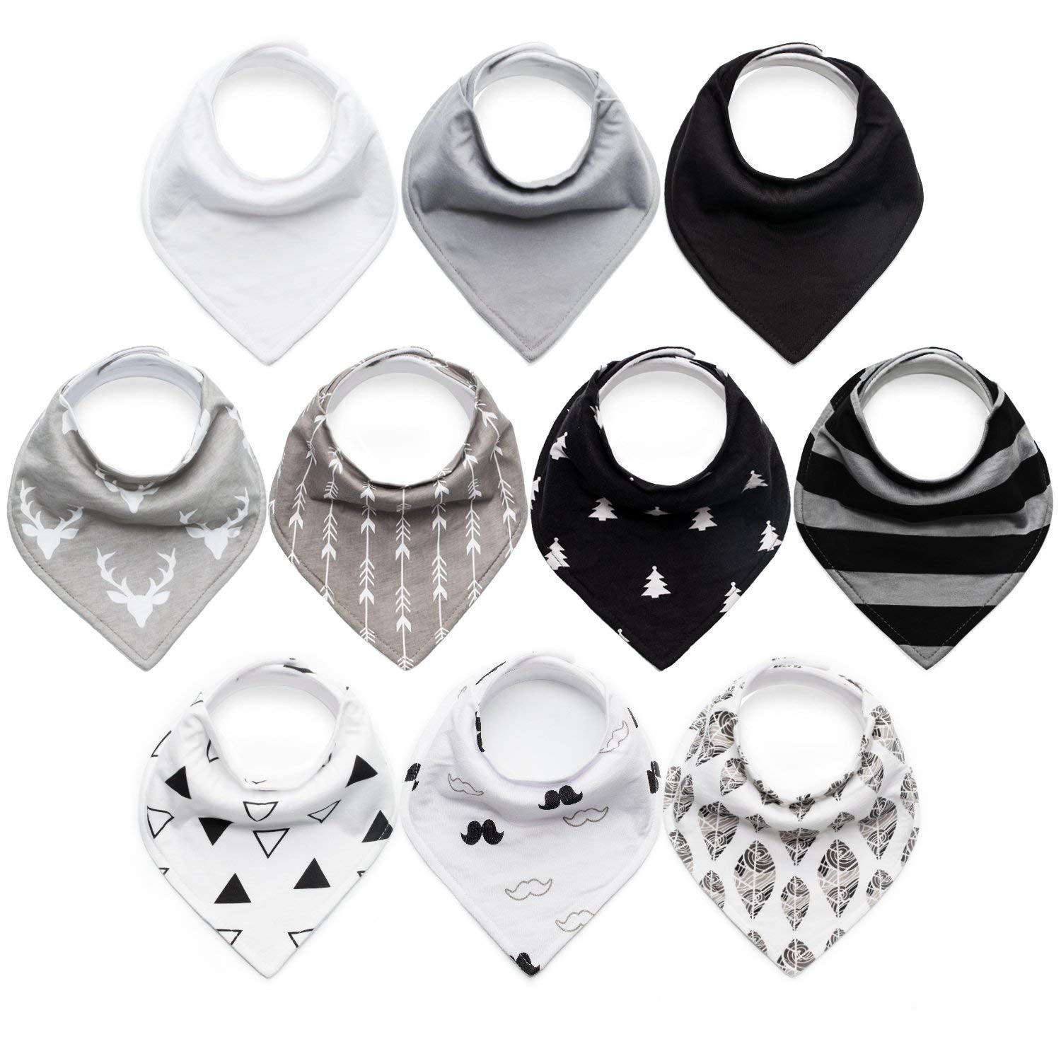 Algopix Similar Product 9 - upsimples 10Pack Baby Bandana Bibs for