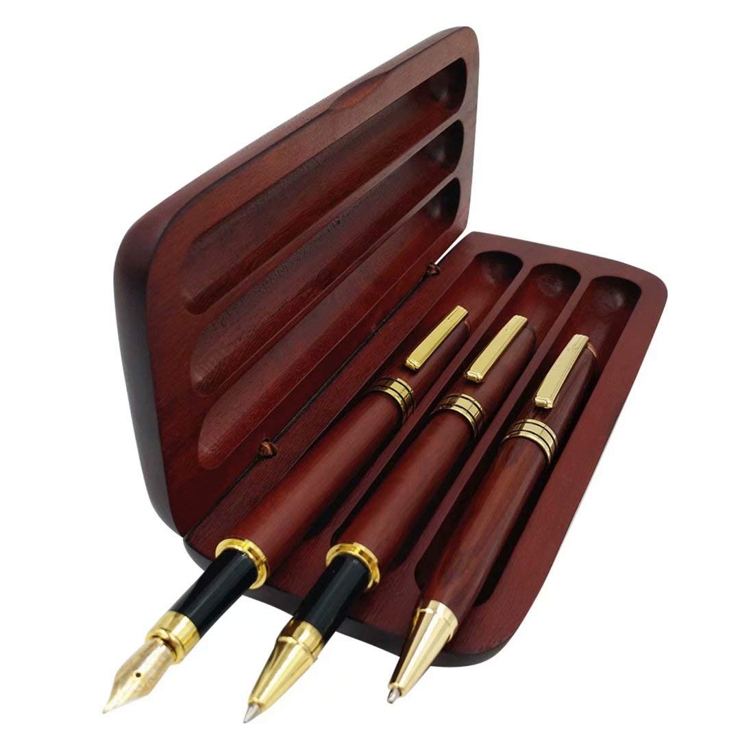 Algopix Similar Product 3 - 3 Pcs Wooden Pens Set with Gift