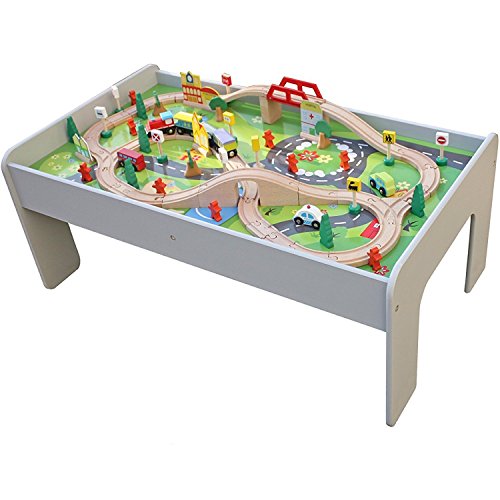 Algopix Similar Product 19 - Pidoko Kids Train Table Grey with 90