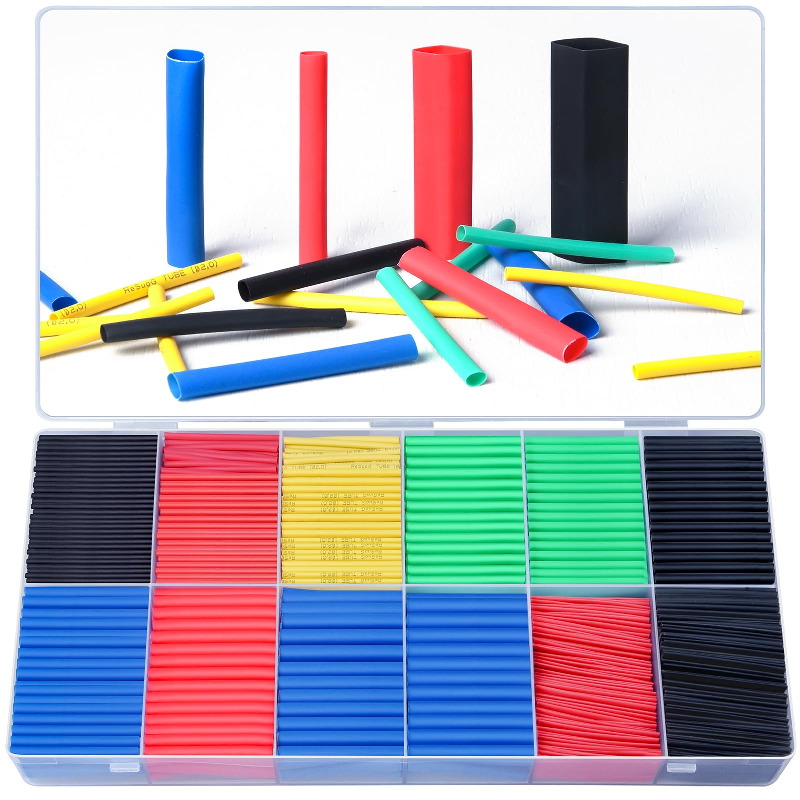 Algopix Similar Product 12 - 750 PCS Heat Shrink Tubing Assortment