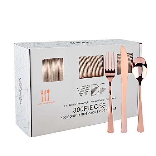 Algopix Similar Product 8 - WDF 300 Pieces Rose Gold Plastic