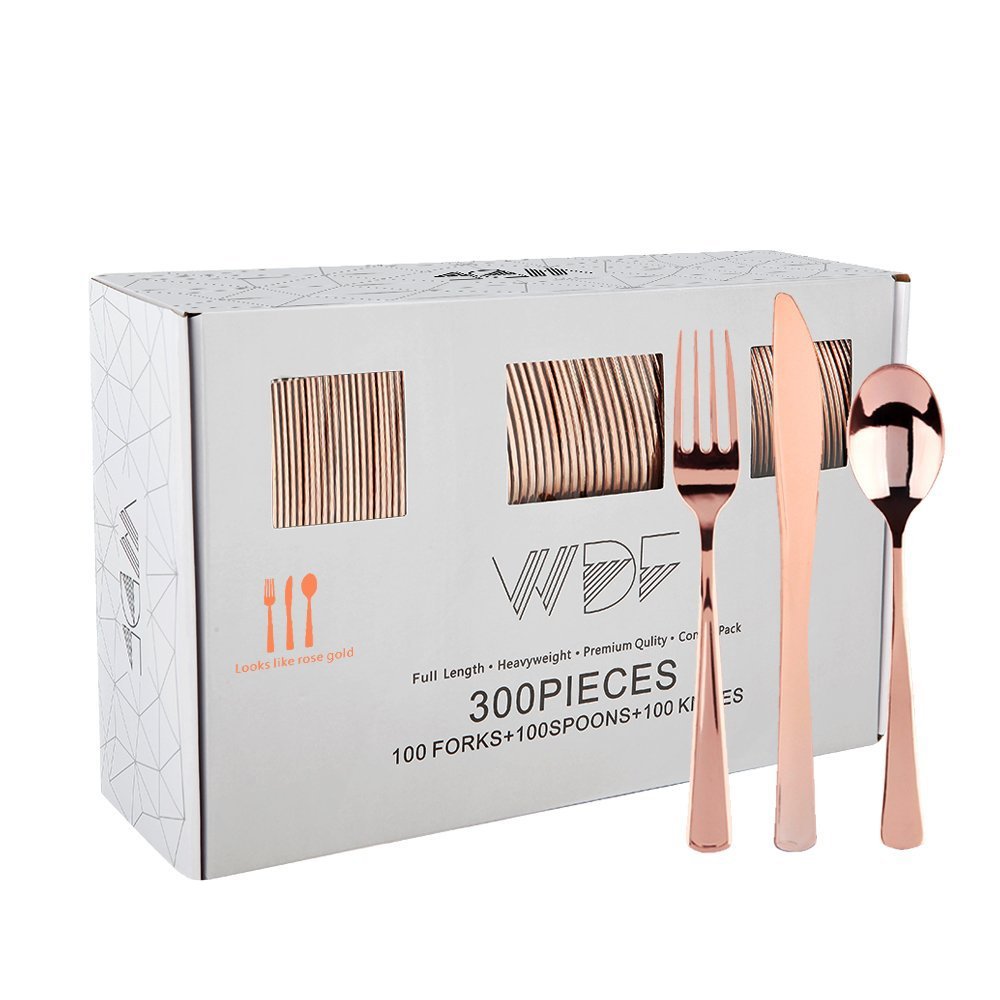 Algopix Similar Product 19 - WDF 300 Pieces Rose Gold Plastic